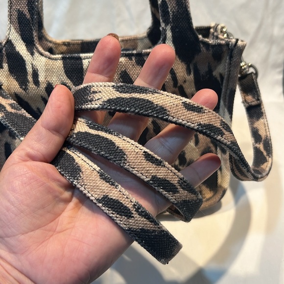 Vince Camuto Oriel Canvas Small Tote Leopard Print - Picture 9 of 16